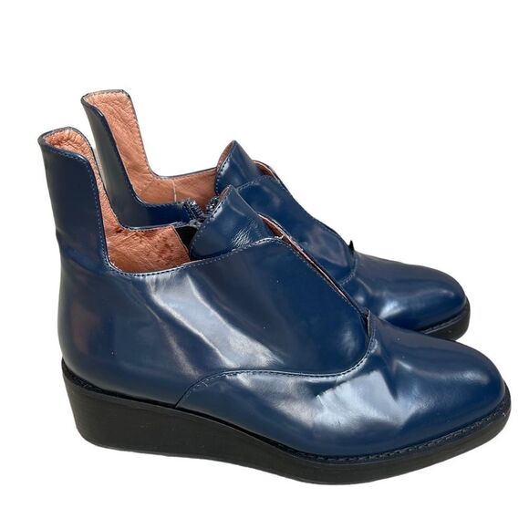 Jeffery Campbell Westerly Booties Blue Brushed Patent Leather Size 36.5 - Picture 2 of 8
